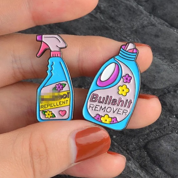1 LEFT‼️ F*Boi Repellant Enamel Pin Funny NSFW Spray Bottle Sassy Badge Gift - Picture 6 of 11